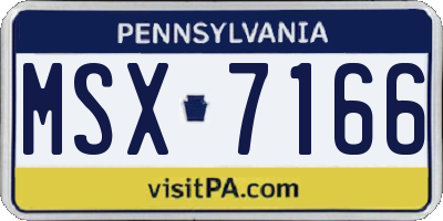PA license plate MSX7166