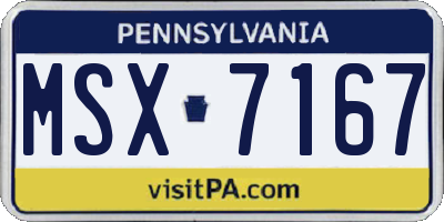 PA license plate MSX7167