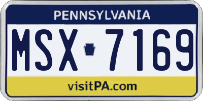 PA license plate MSX7169