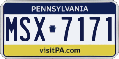 PA license plate MSX7171
