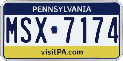 PA license plate MSX7174