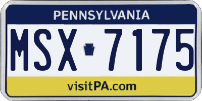PA license plate MSX7175