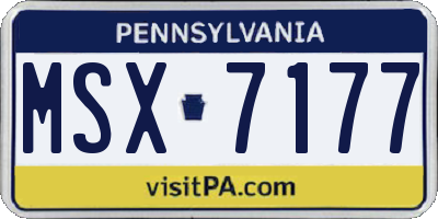 PA license plate MSX7177