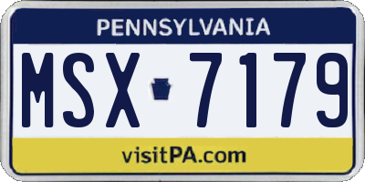 PA license plate MSX7179