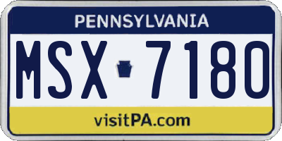 PA license plate MSX7180