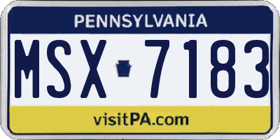 PA license plate MSX7183