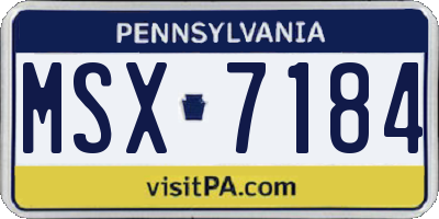 PA license plate MSX7184