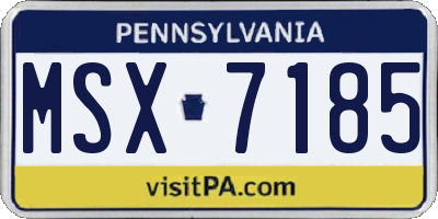 PA license plate MSX7185