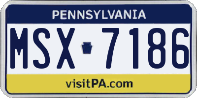 PA license plate MSX7186