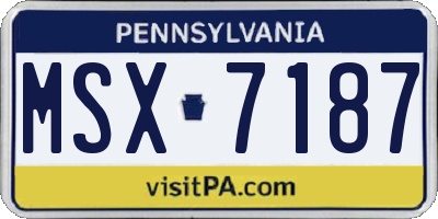 PA license plate MSX7187