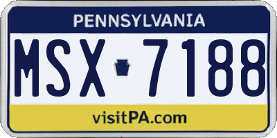 PA license plate MSX7188