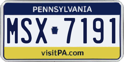 PA license plate MSX7191