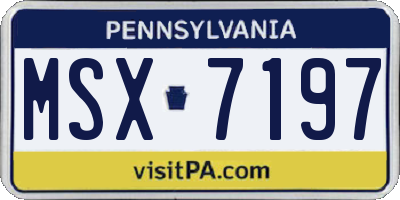 PA license plate MSX7197