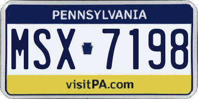 PA license plate MSX7198