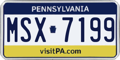 PA license plate MSX7199