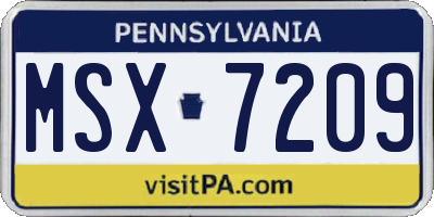 PA license plate MSX7209