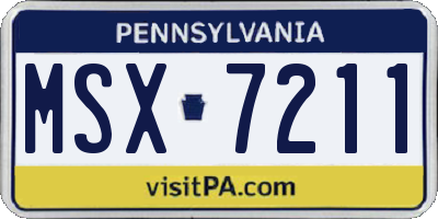 PA license plate MSX7211