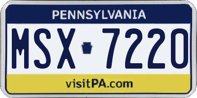 PA license plate MSX7220