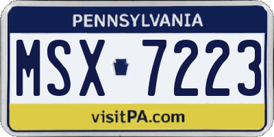 PA license plate MSX7223