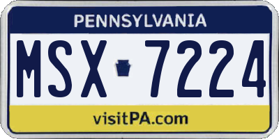 PA license plate MSX7224
