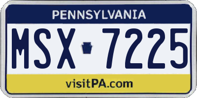 PA license plate MSX7225