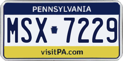 PA license plate MSX7229