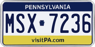 PA license plate MSX7236