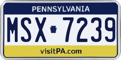 PA license plate MSX7239