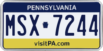 PA license plate MSX7244
