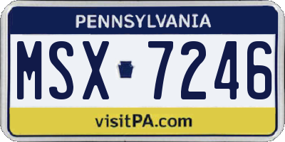 PA license plate MSX7246