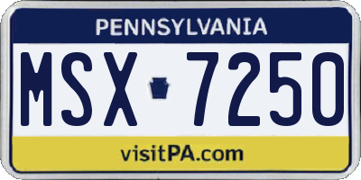 PA license plate MSX7250