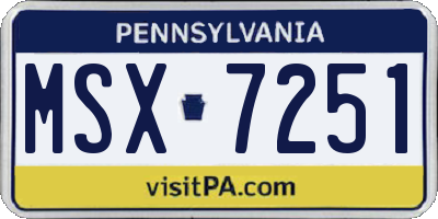PA license plate MSX7251