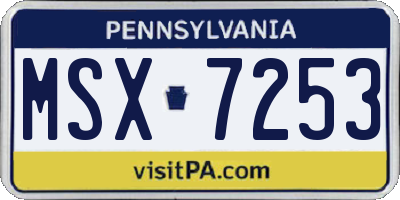 PA license plate MSX7253