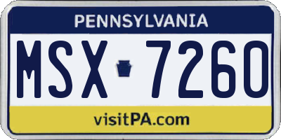 PA license plate MSX7260
