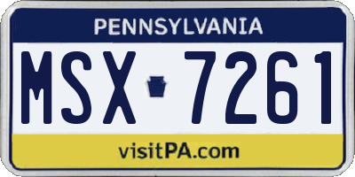 PA license plate MSX7261