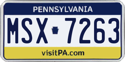 PA license plate MSX7263
