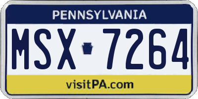 PA license plate MSX7264