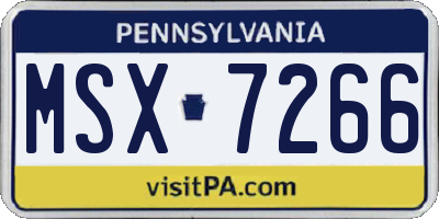 PA license plate MSX7266