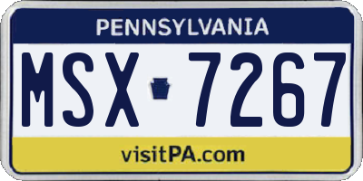 PA license plate MSX7267