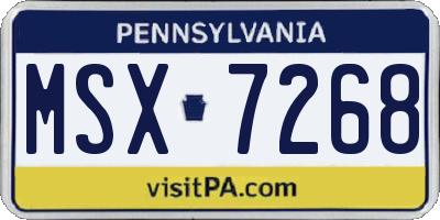 PA license plate MSX7268