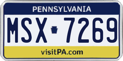 PA license plate MSX7269