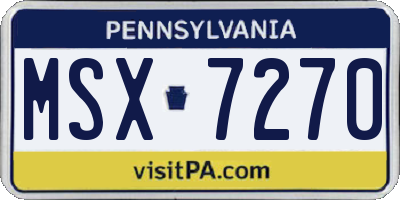 PA license plate MSX7270