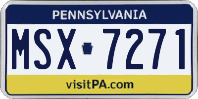 PA license plate MSX7271