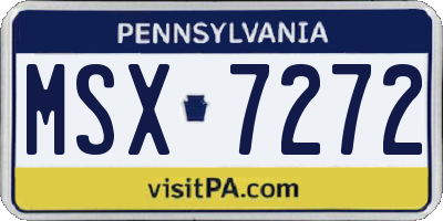 PA license plate MSX7272