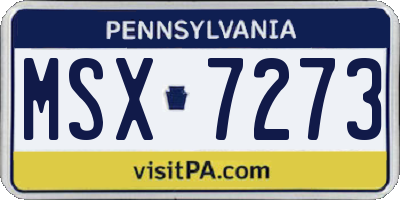 PA license plate MSX7273