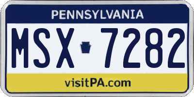 PA license plate MSX7282