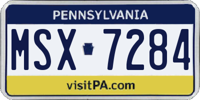 PA license plate MSX7284