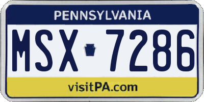 PA license plate MSX7286