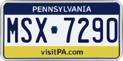 PA license plate MSX7290