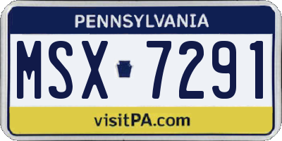 PA license plate MSX7291